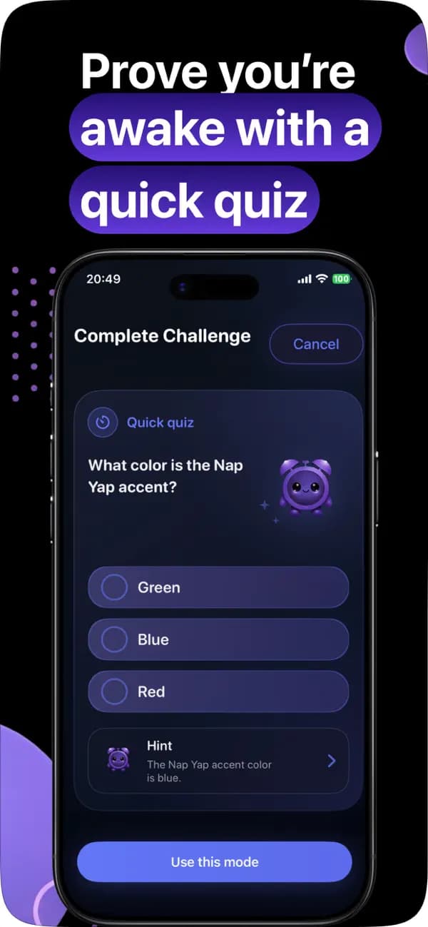 NapYap — Quick quiz challenge