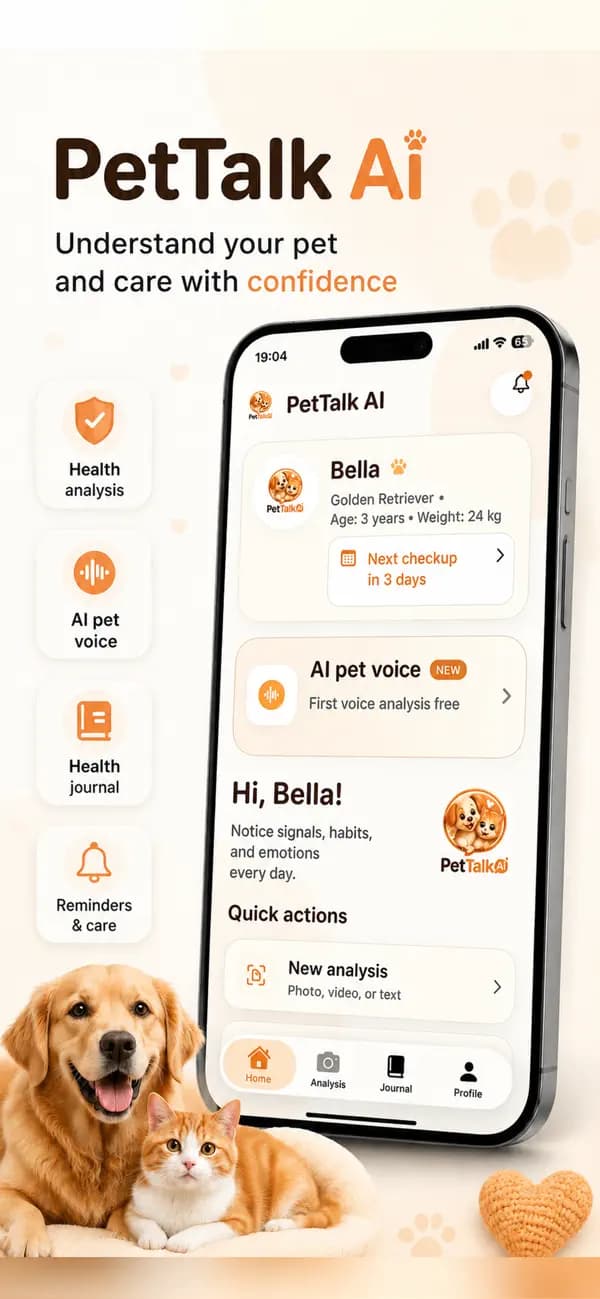 PetTalk AI — Pet care home